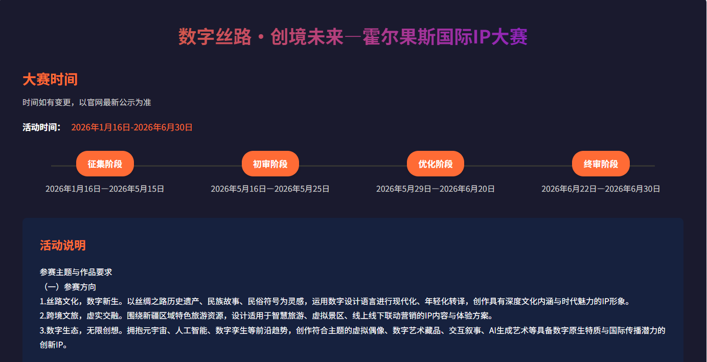 数字丝路·创境未来—霍尔果斯国际IP大赛